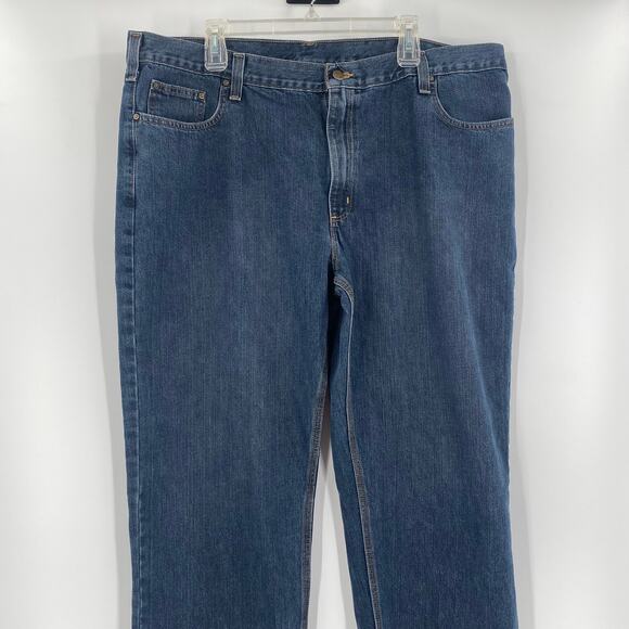 Carhartt Men's 42x30 Blue Medium Wash Relaxed Fit Jeans - Picture 4 of 6